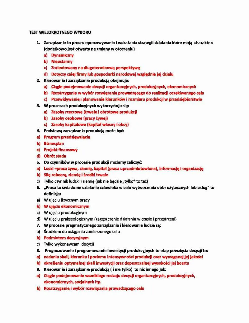 Analiza struktury pytań testowych