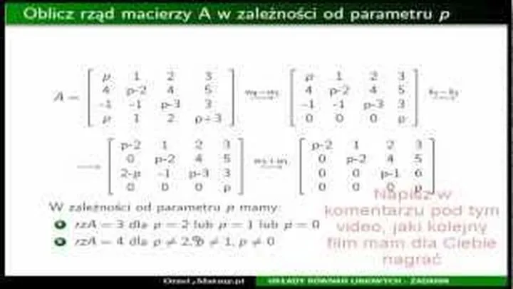 Zastosowania rzędu macierzy